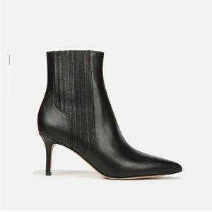 Brand New! Veronica Beard - Lisa 70mm Black Leather Mid-Rise Booties